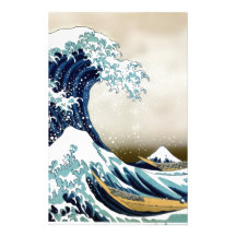 A customisé la grande vague outre des cadeaux de K Papier À Lettre Personnalisé
