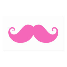 À la mode mignon de moustache drôle rose de guidon cartes de visite professionnelles