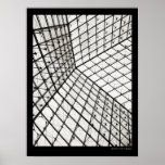 À l'intérieur de la pyramide du Louvre - affiche