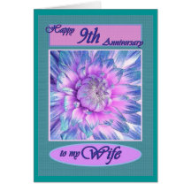 À mon épouse - 9ème anniversaire heureux carte de vœux