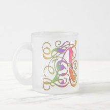 A Monogram "Gothic Rainbow" Mugs Cups and Steins