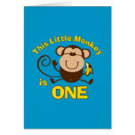 Ă?re carte de garçon d'anniversaire de petit singe