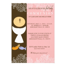 Ă?re invitation de la communion de la fille