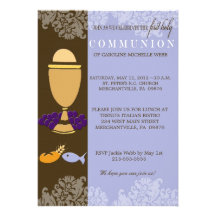 Ă?re invitation de la communion du garçon