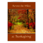 À travers la carte de thanksgiving de milles