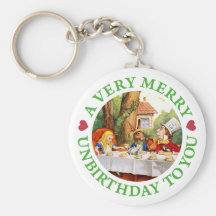 A Very Merry Unbirthday to You! Keychain