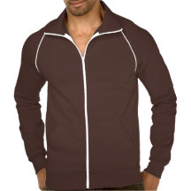 AA California Fleece Track Jacket Brown and White