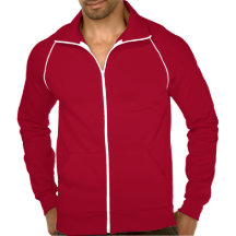 AA California Fleece Track Jacket Red and White
