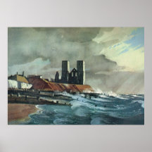 Abbaye sur les falaises chez Reculver, Kent, Angle Posters