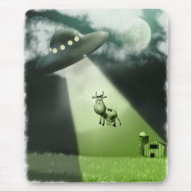 Abduction comique Mousepad de vache à UFO Tapis De Souris