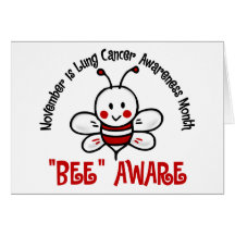Abeille 1,2 de mois de conscience de cancer de pou carte de vœux