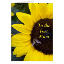 Abeille dans la meilleure maman de tournesol cartes de vœux