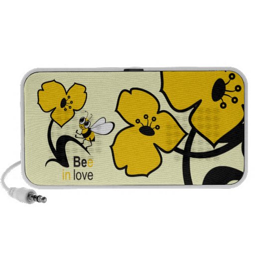 Abeille dans l'amour haut-parleurs notebook