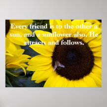 Abeille en affiche de tournesol chaque ami
