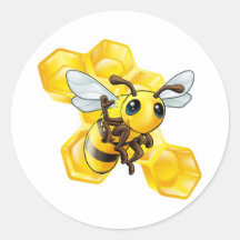 Abeille et nid d'abeilles autocollants