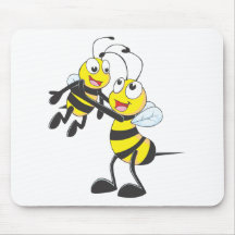 Abeille faite sur commande de père portant son fil tapis de souris