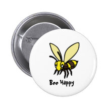 Abeille heureuse badge avec épingle