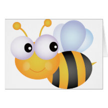 Abeille mignonne cartes de vœux