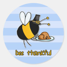 abeille reconnaissante adhésifs ronds