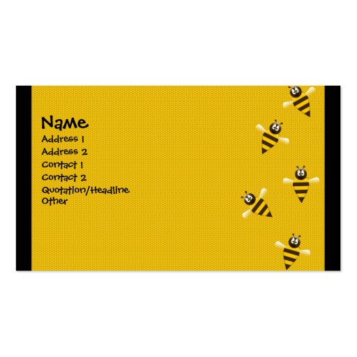 Abeilles de Bizzy Modèles De Cartes De Visite