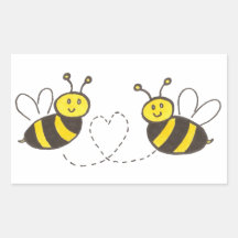 Abeilles de miel avec le coeur autocollants