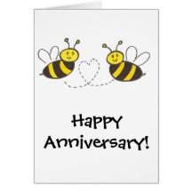 Abeilles de miel avec le coeur carte
