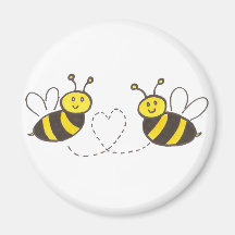 Abeilles de miel avec le coeur aimants pour réfrigérateur