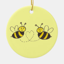 Abeilles de miel avec le coeur ornement de noël