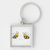Abeilles de miel avec le coeur porte-clé