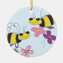 Abeilles de miel et fleurs de ressort décorations de noël