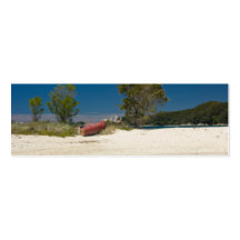 Abel Tasman N.P. Beach et bateau rouge Carte De Visite