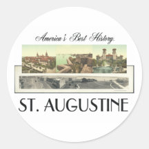 ABH St Augustine Autocollants Ronds