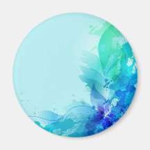 Abrégé sur bleu turquoise aquarelle aimants