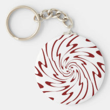 Abrégé sur rouge d'art rétro et blanc vagues de re porte-clé