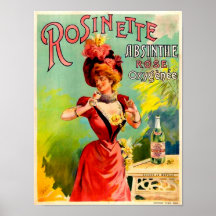 Absinthe Oxygénée rose de Rosinette Affiche