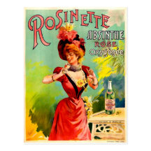 Absinthe Oxygénée rose de Rosinette Carte Postale