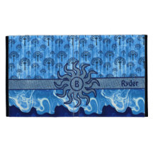 Abstract Blue Trees Sun Earth Ocean Waves Mosaic iPad Folio Case