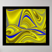abstract dans jaune bleu sur noir affiches