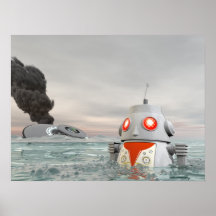 Accident de robot à l'affiche de mer