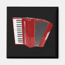 Accordéon : L'accordéon rouge Magnets Pour Réfrigérateur