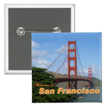 Accueil à San Francisco - golden gate bridge Badges Avec Agrafe