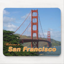 Accueil à San Francisco - golden gate bridge Tapis De Souris