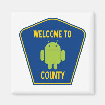 Accueil au comté androïde (signe de Droid d'insect Magnets Pour Réfrigérateur
