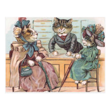 Achat de dames de chat cartes postales