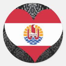 Achetez le drapeau de Polynésie française Autocollants Ronds