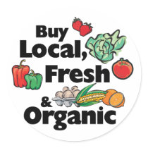Achetez local, frais et organique autocollants