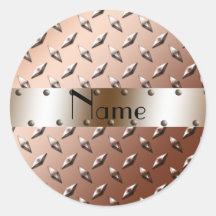 Acier brun nommé personnalisé de plat de diamant autocollant