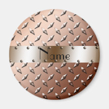 Acier brun nommé personnalisé de plat de diamant magnets pour réfrigérateur