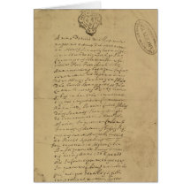 Acte de la naissance du napoléon, 1769 carte de vœux