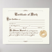 Acte de naissance la copie d'art affiches